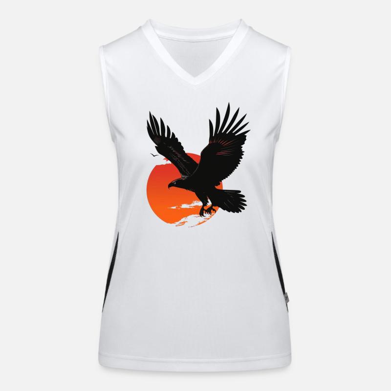 Powerful eagle in sunset - Women's Functional Contrast Tank Top - white/black