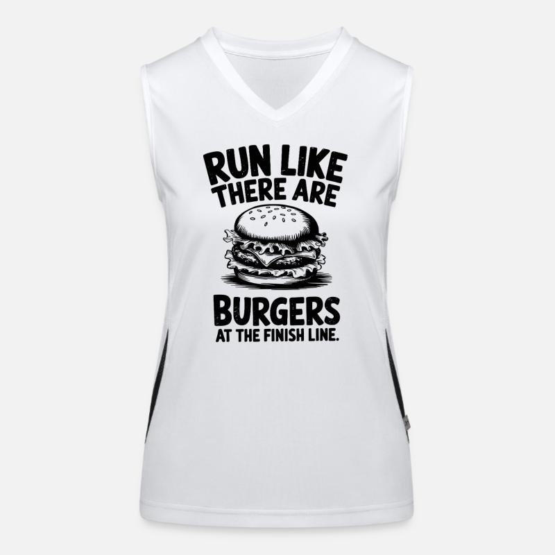 Courez comme un marathonien : Burger à la ligne d’arrivée Débardeur respirant contrasté Femme