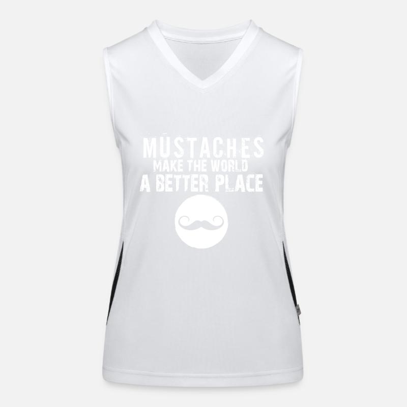 Mustaches Make The World A Better Place Moustache Women's Functional Contrast Tank Top