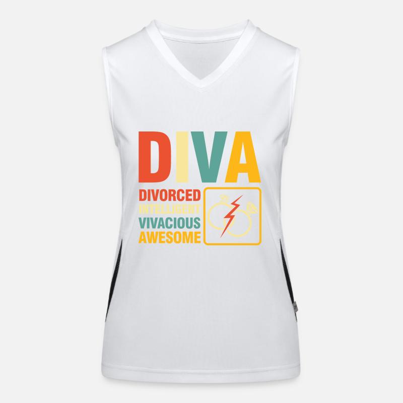 Diva Divorced Inteligent Vivacious Awesome Funktionelles Kontrast-Tank Top für Frauen
