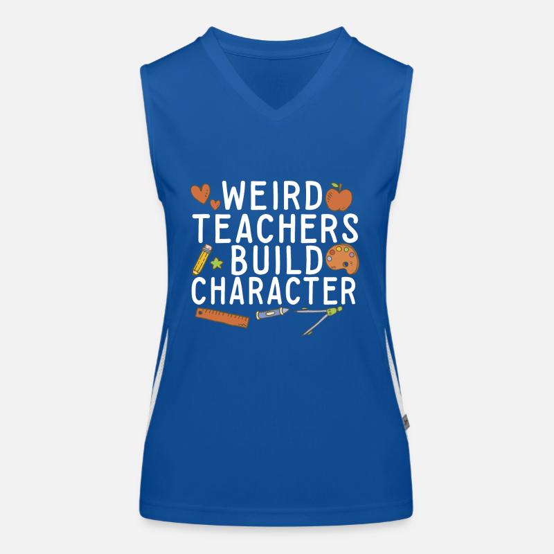 Weird Teachers Build Character Groovy School Funktionelles Kontrast-Tank Top für Frauen