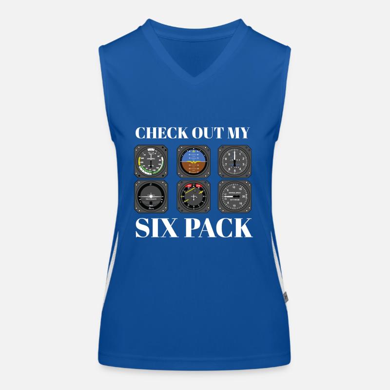 Funny Pilot Six Pack Aviation Flight Simulation Funktionelles Kontrast-Tank Top für Frauen