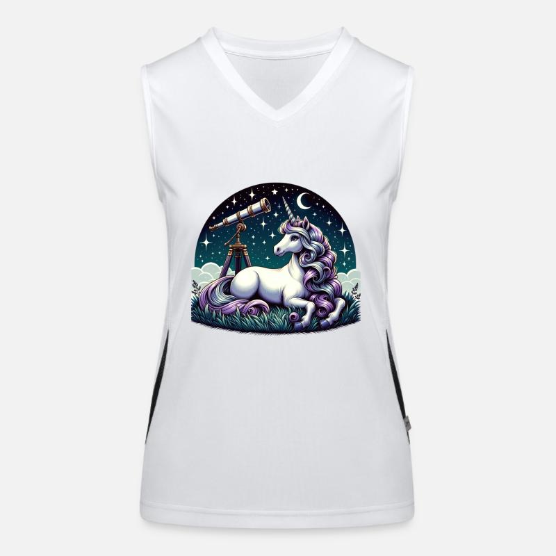 Mystische Einhorn-Sternschnuppe Sterne Funktionelles Kontrast-Tank Top für Frauen
