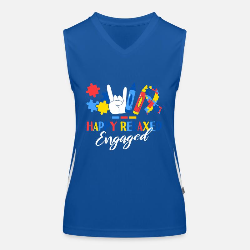 Happy Relaxed Engaged ABA Therapist Behavioral Funktionelles Kontrast-Tank Top für Frauen