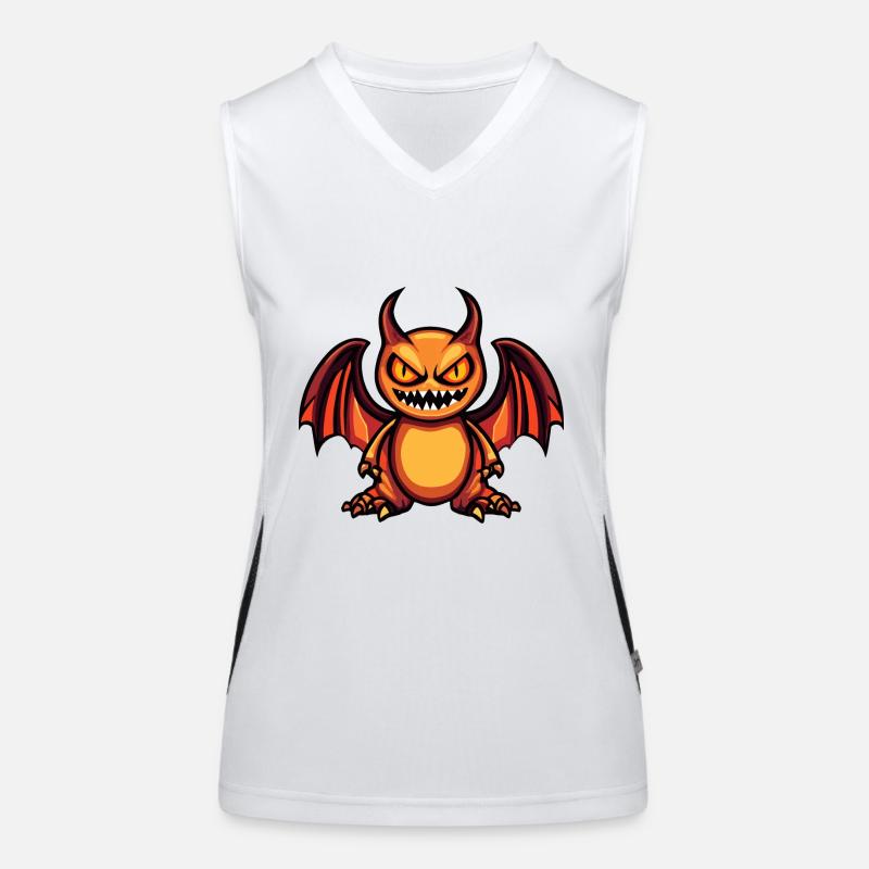 Drache Halloween Comic Lustig Funktionelles Kontrast-Tank Top für Frauen