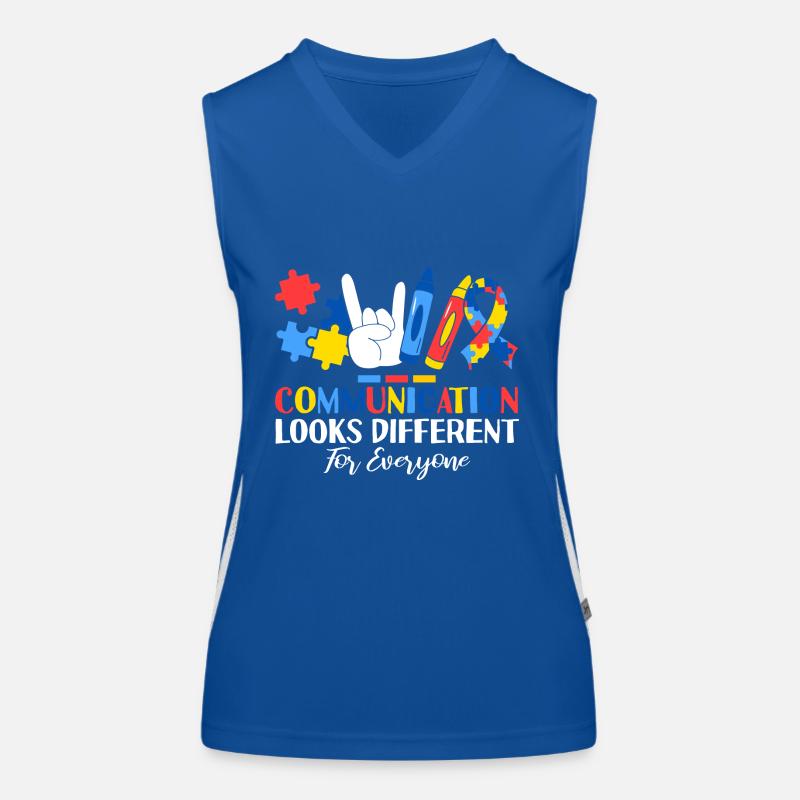 Communication Looks Different For Everyone ABA Funktionelles Kontrast-Tank Top für Frauen