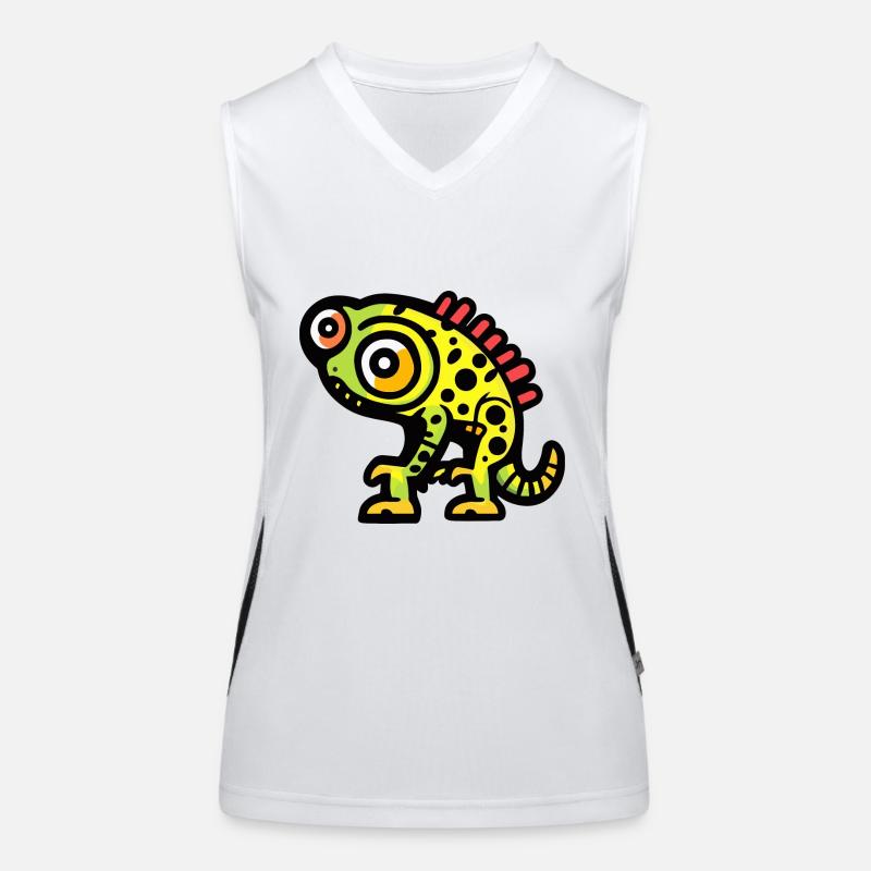 Chameleon Halloween Comic Lustig Funktionelles Kontrast-Tank Top für Frauen
