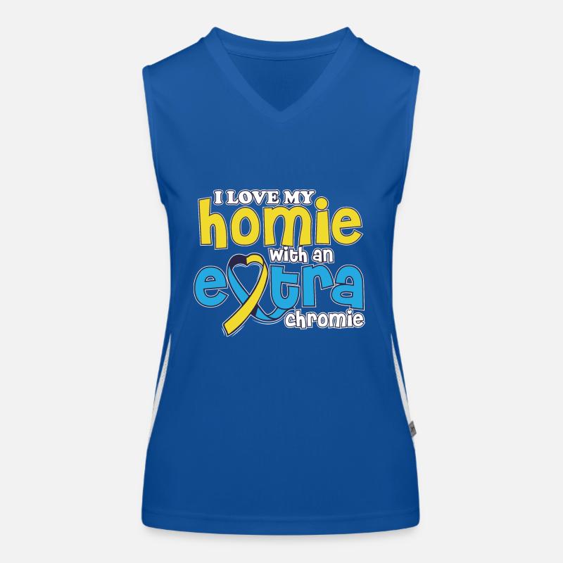 Love My With An Extra Chromie Down Syndrome Women's Functional Contrast Tank Top