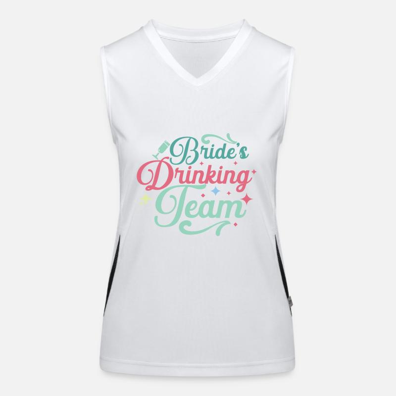 Bride's Drinking Team Bride Team Bride Funny Women Débardeur respirant contrasté Femme