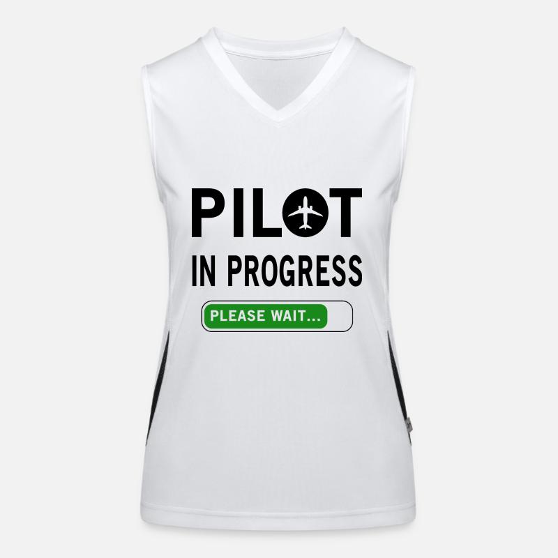 Pilot In Progress Please Wait Women's Functional Contrast Tank Top