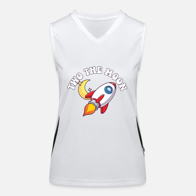 Astronaut Two The Moon Outer Space 2nd Birthday Funktionelles Kontrast-Tank Top für Frauen