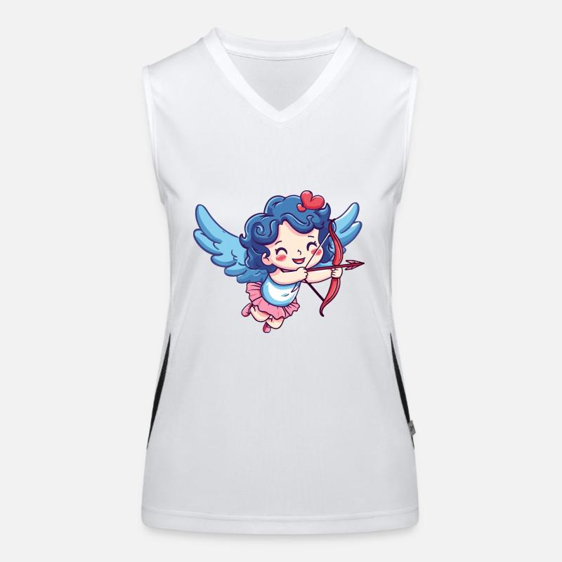 Engel Pfeil und Bogen Amor Valentinstag Funktionelles Kontrast-Tank Top für Frauen