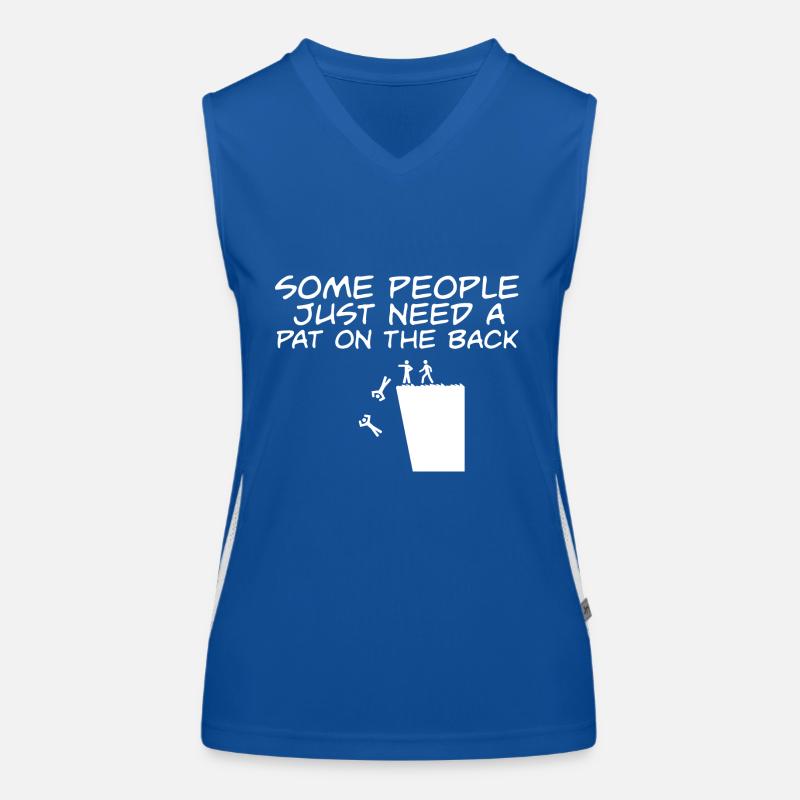 Funny Dark Humor Some People Just Need A Pat On Funktionelles Kontrast-Tank Top für Frauen
