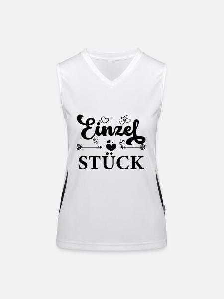 Einzelstück - Funktionelles Kontrast-Tank Top für Frauen - Weiß/Schwarz - Vorne