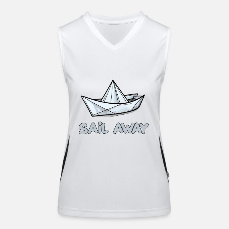 Papierschiff Papierboot Papierschiffchen Funktionelles Kontrast-Tank Top für Frauen