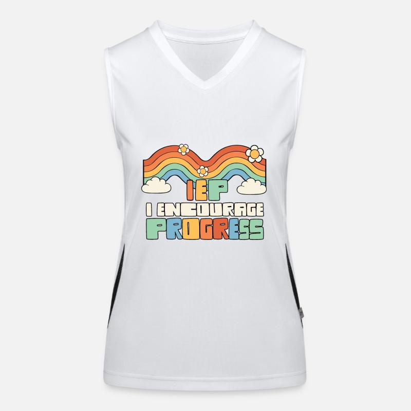 ABA Therapist I Encourage Progress Sped Teacher Funktionelles Kontrast-Tank Top für Frauen