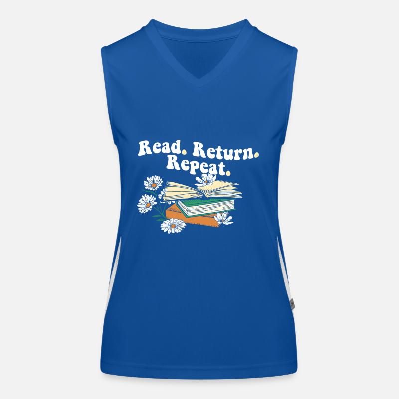 Librarian Read Return Repeat Library Worker Book Women's Functional Contrast Tank Top