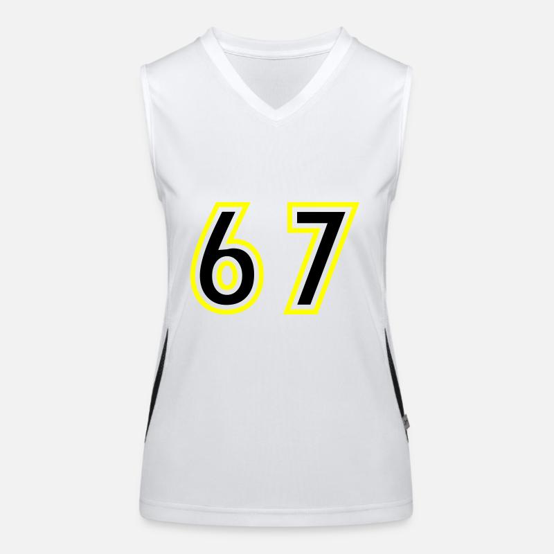 67 Zahl College Funktionelles Kontrast-Tank Top für Frauen