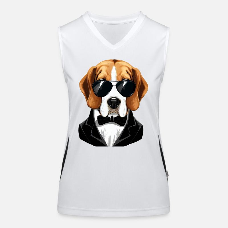 Beagle der Entdecker Funktionelles Kontrast-Tank Top für Frauen