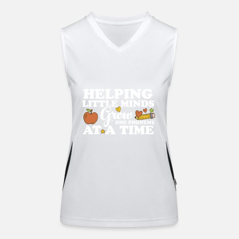 Helping Little Minds Grow One Phonemes At A Time Women's Functional Contrast Tank Top