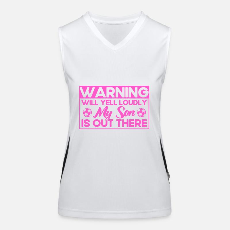 Fußball Mama Sohn Mutter Geschenk Funktionelles Kontrast-Tank Top für Frauen