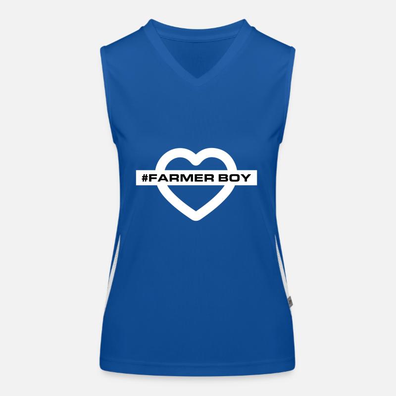Fermier garçon coeur amour Débardeur respirant contrasté Femme
