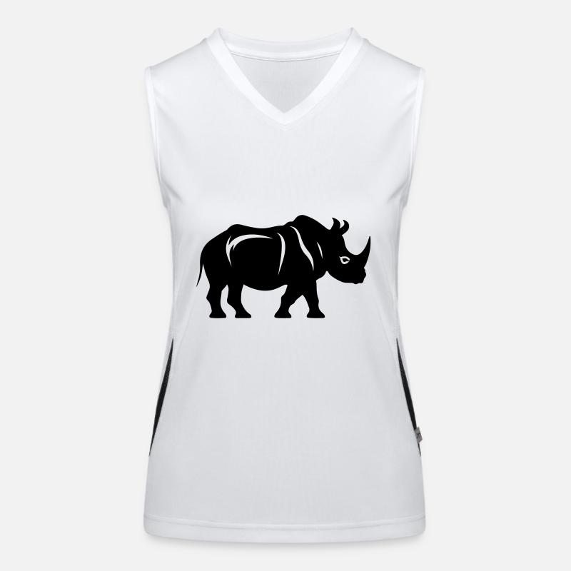 Nashorn Silhouette Funktionelles Kontrast-Tank Top für Frauen