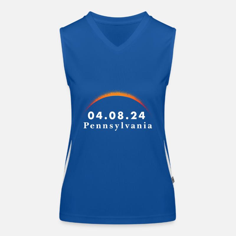 Total Solar Eclipse Path of Totality Pennsylvania Funktionelles Kontrast-Tank Top für Frauen