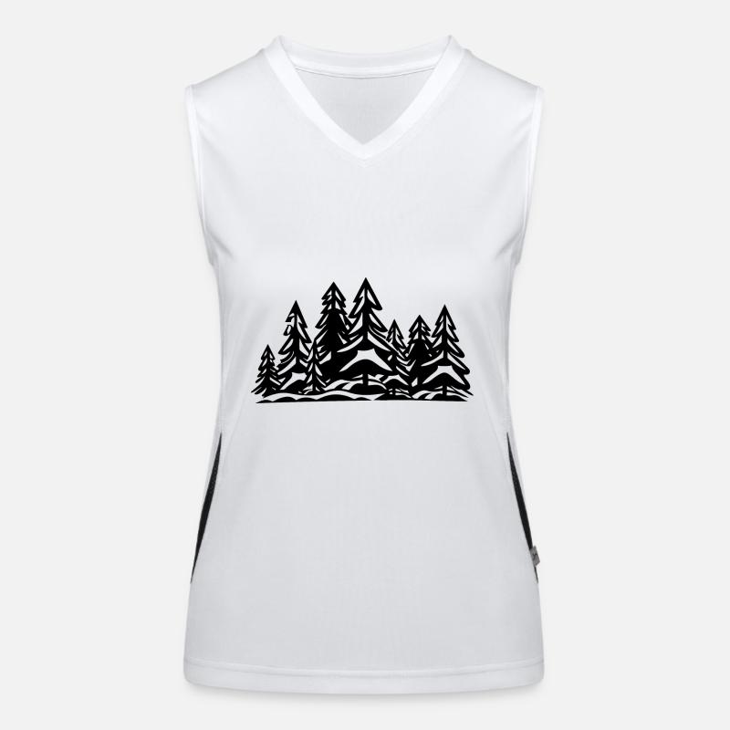 Forest Trees Women's Functional Contrast Tank Top