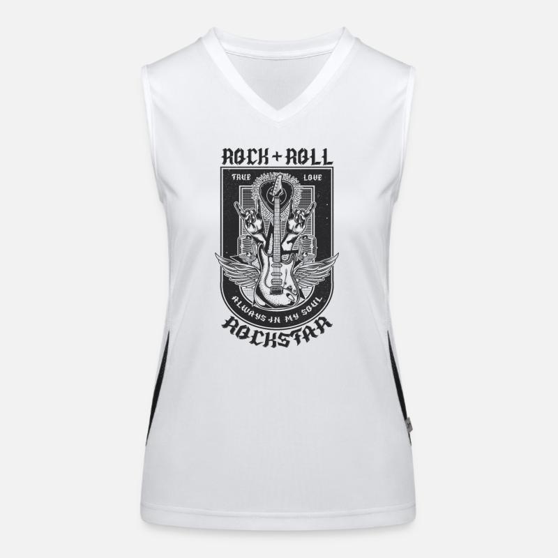 Guitar rock design Women's Functional Contrast Tank Top