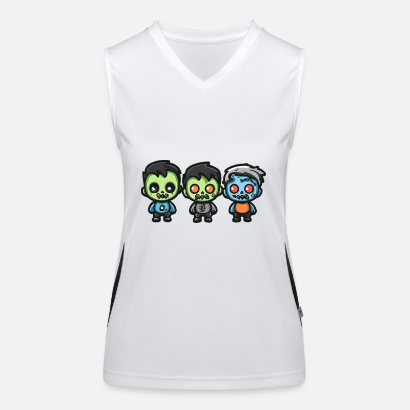 Zombies Halloween Bande dessinée mignonne Débardeur respirant contrasté Femme