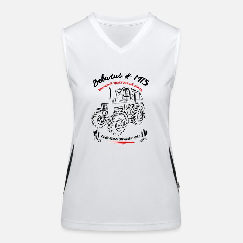 Belarus MTS / Legenden sterben nie. Ostalgie Funktionelles Kontrast-Tank Top für Frauen