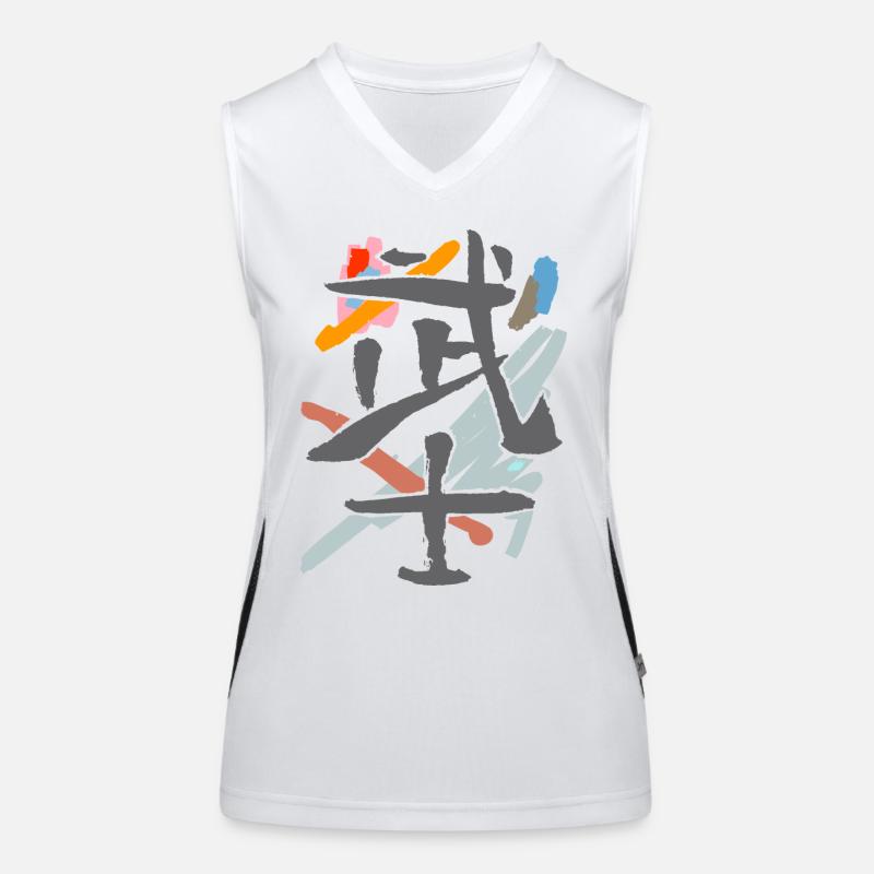 Warrior (Bushi) in Japanese Women's Functional Contrast Tank Top