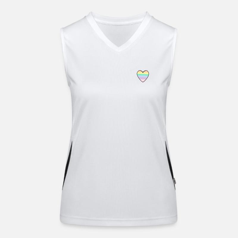 Rainbowheart Funktionelles Kontrast-Tank Top für Frauen