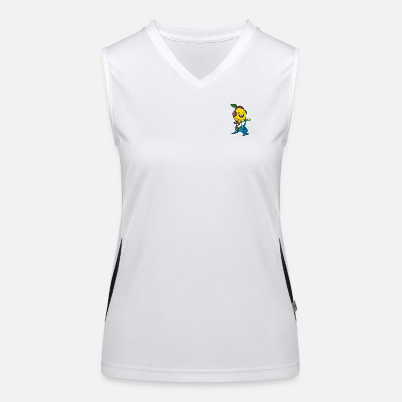 Fröhliche Zitrone Funktionelles Kontrast-Tank Top für Frauen