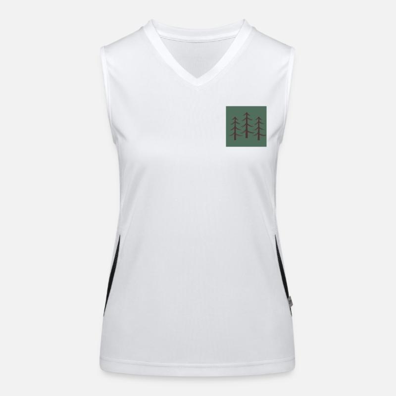 Bäume an der Brust Funktionelles Kontrast-Tank Top für Frauen