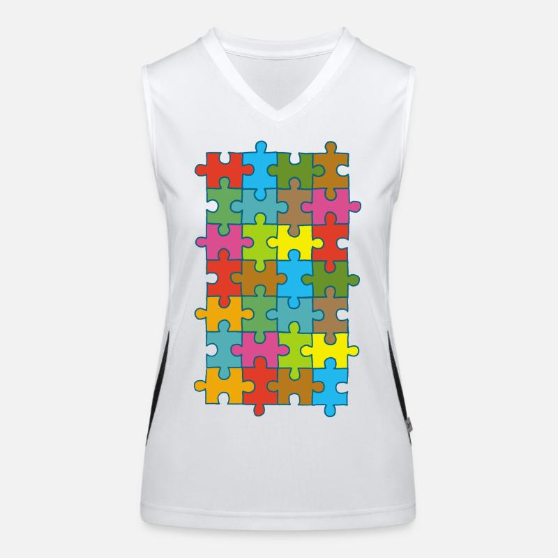 Puzzle multicolore Débardeur respirant contrasté Femme