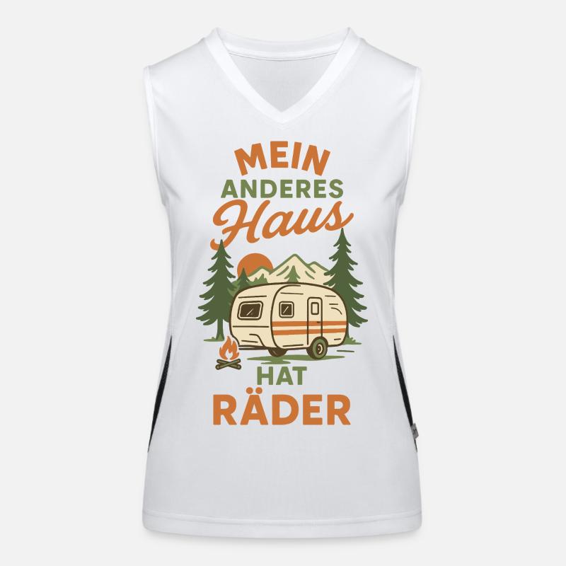 Camping Mein Anderes Haus hat Räder Camper Design Funktionelles Kontrast-Tank Top für Frauen