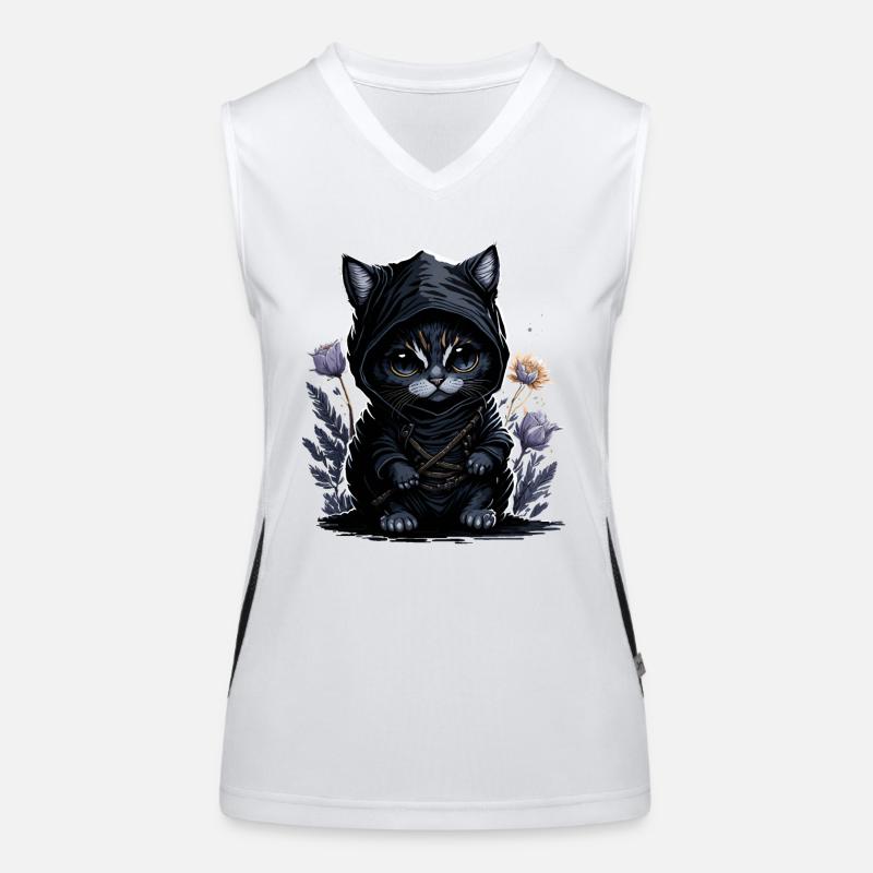 Sentez-vous épique avec le chat ninja Débardeur respirant contrasté Femme