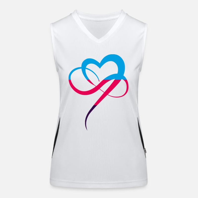 Polyamour Flag Infinity Heart Coeur coloré Débardeur respirant contrasté Femme