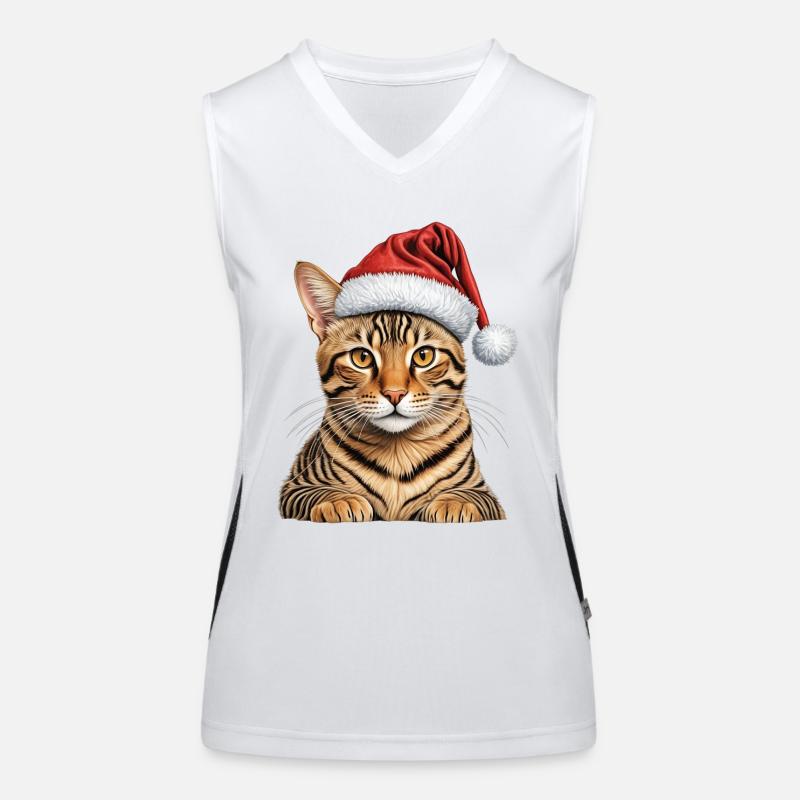 Chat Bengale de Noël Débardeur respirant contrasté Femme