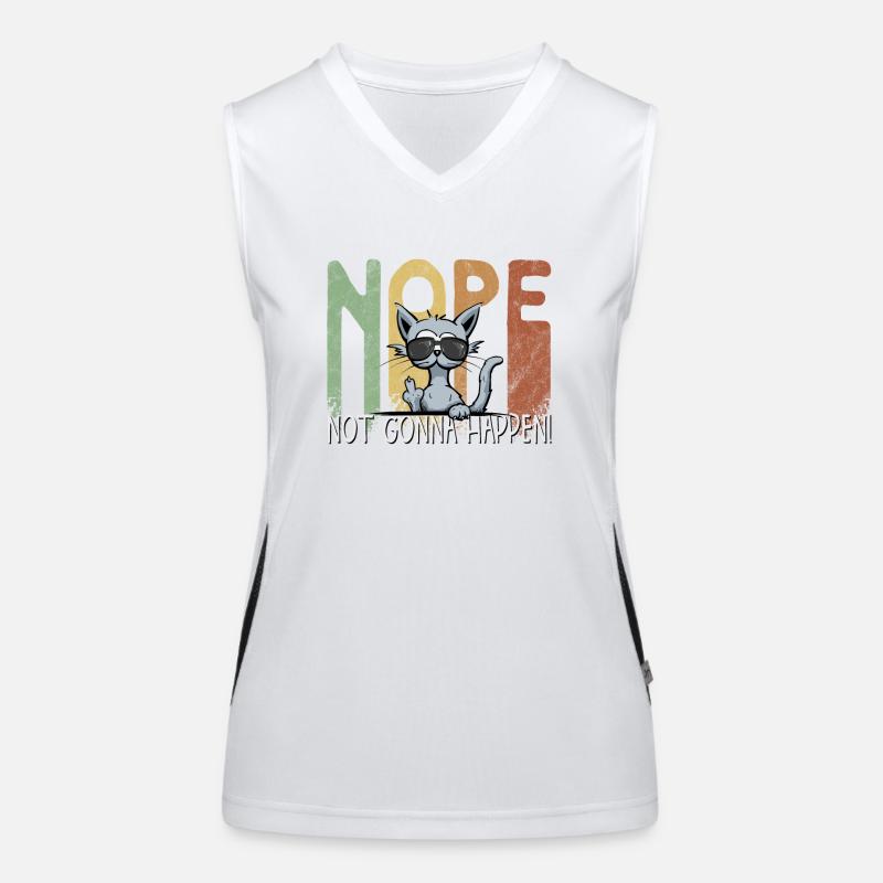 Non, ça n’arrivera pas ! Chat avec majeur Débardeur respirant contrasté Femme