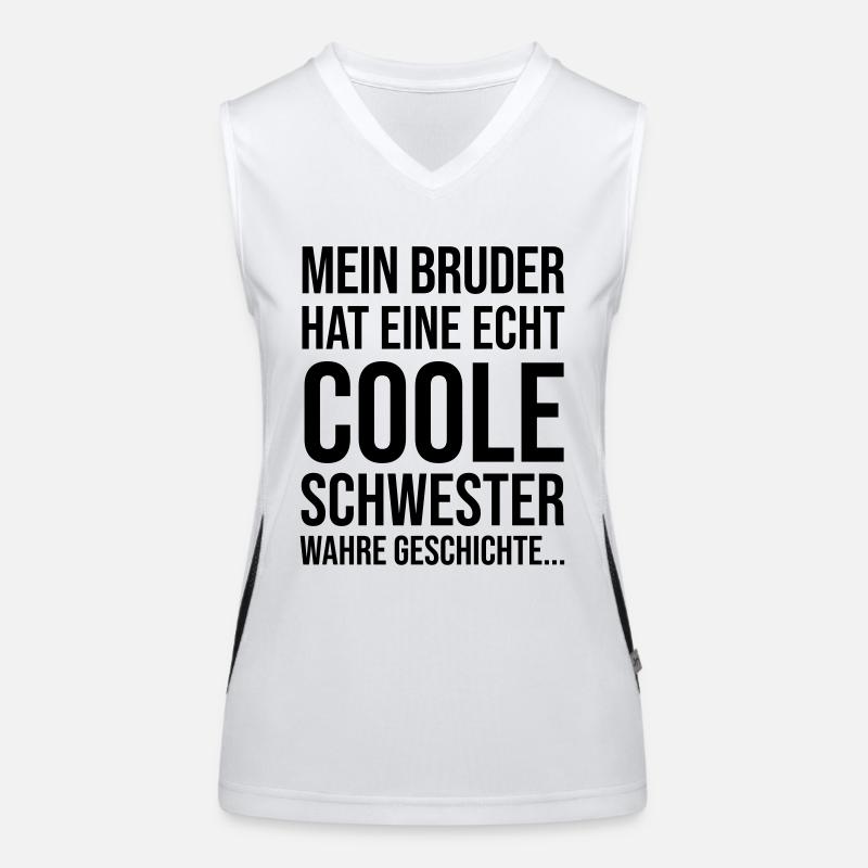 Mein Bruder hat eine echt coole Schwester Funktionelles Kontrast-Tank Top für Frauen