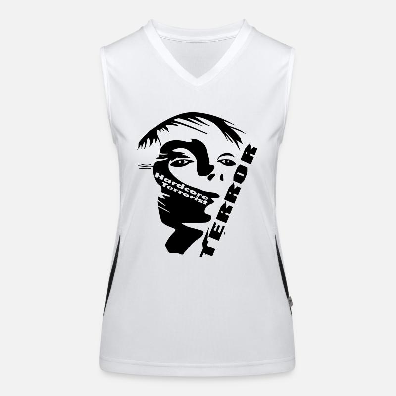 neawolf - HardCoreTerrorist | Gesicht + Terrorist Funktionelles Kontrast-Tank Top für Frauen