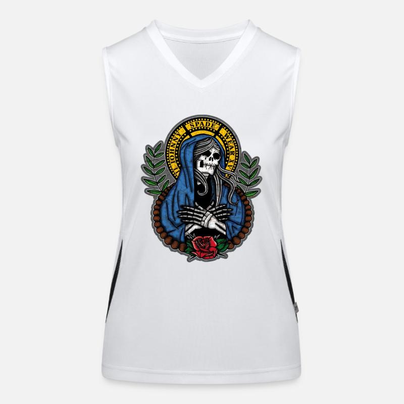 lady death - Women's Functional Contrast Tank Top - white/black