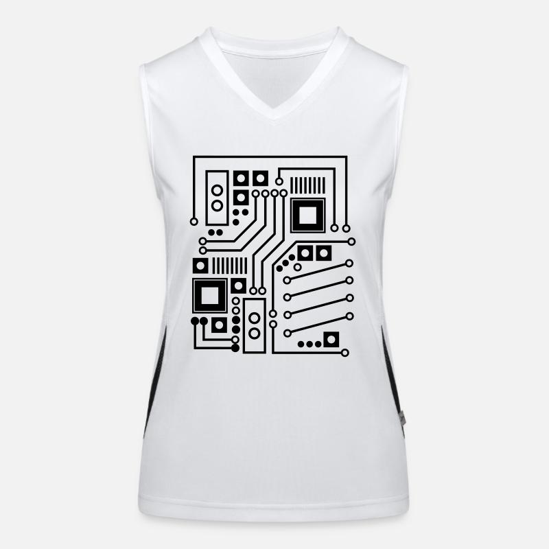 Platine Platinenmuster CPU Computer Shirt Geschenk Funktionelles Kontrast-Tank Top für Frauen