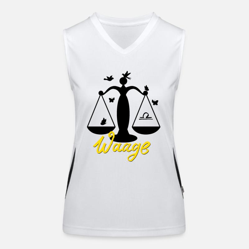 Sternzeichen Waage, Star Sign, Tierkreiszeichen Funktionelles Kontrast-Tank Top für Frauen