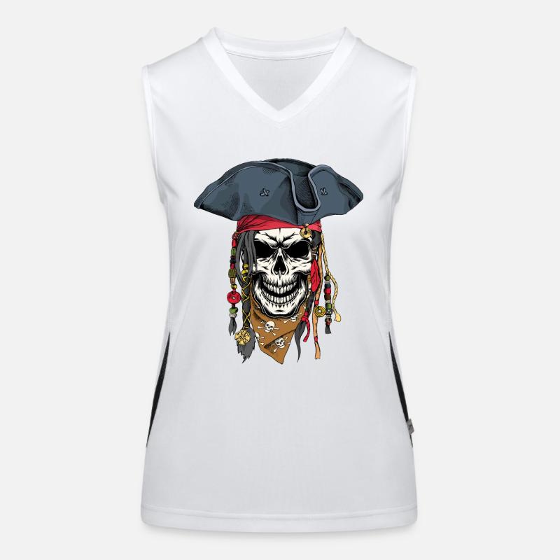 Crâne de pirate Débardeur respirant contrasté Femme