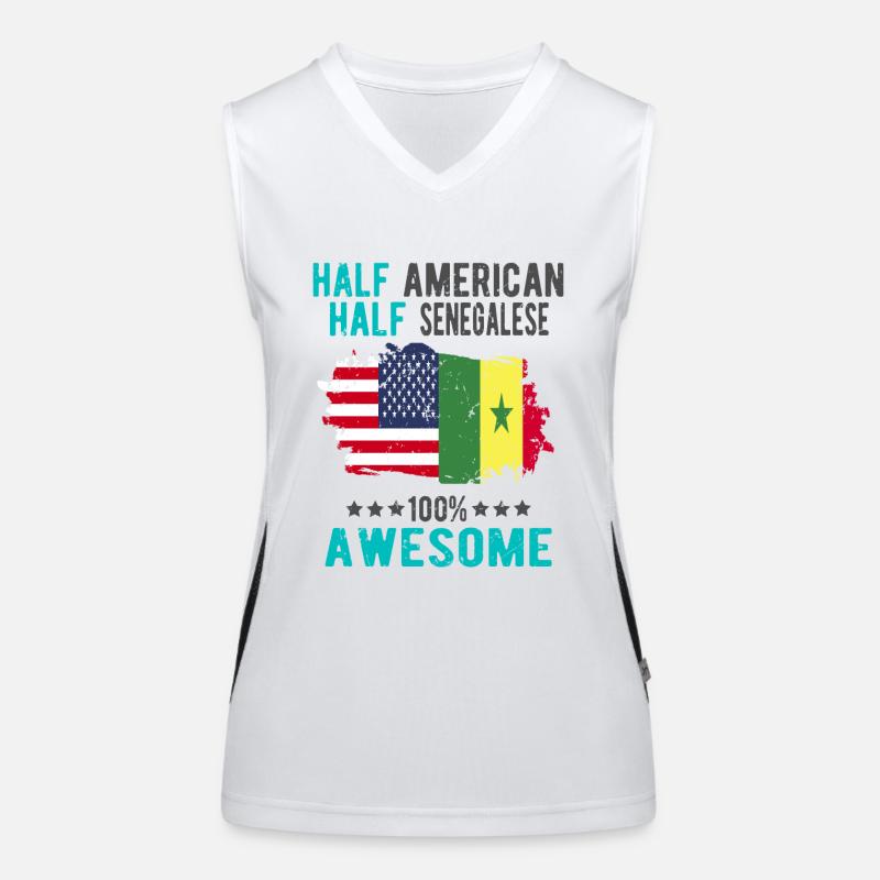 Half American Half Senegalese Women's Functional Contrast Tank Top