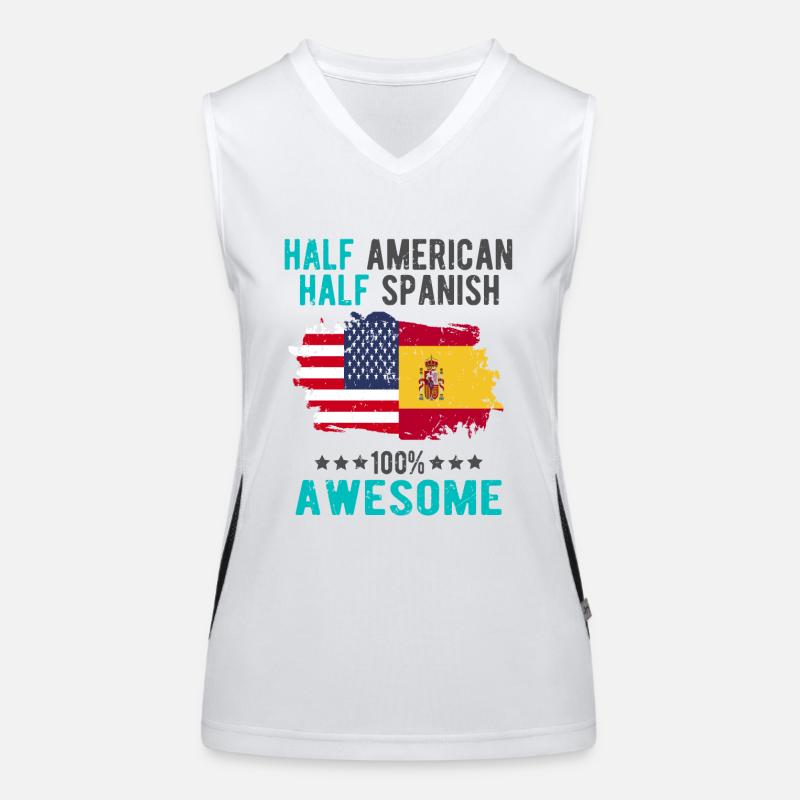 Halb Amerikaner Halb Spanier Funktionelles Kontrast-Tank Top für Frauen